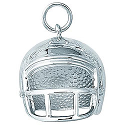Sterling Silver Large Football Helmet Charm