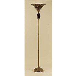 Golden Bronze Painted Globe Abrianna Torchiere