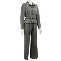 Larry Levine Women's Herringbone Pant Suit