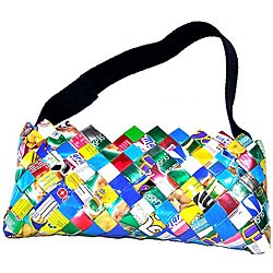 Woven Wrapper Clutch with Dark Cotton Strap (Mexico)