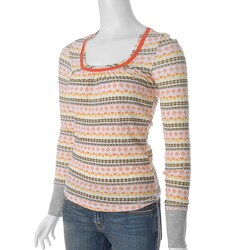 Scrapbook Long-sleeve Waffle Knit Top
