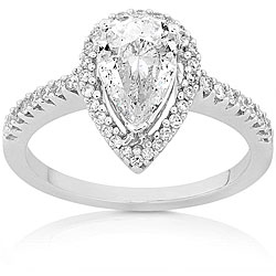14k Gold 1 1/4ct TDW Pear-cut Diamond Ring (H, SI1)