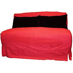 Stella Full-size Futon Sofa with Crimson Cover