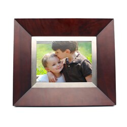 Cagic 8.4-inch Luxury Metal and Wood Mahogany Digital Frame