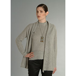 Lusso Women's Pointelle-trim Cashmere Cardigan