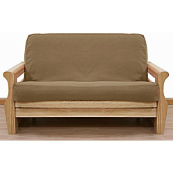 Beige Micro-suede Full Size Futon Cover