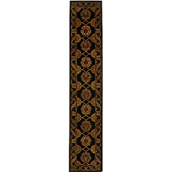 Handmade Heritage Mahal Black Wool Runner (2'3 x 14')