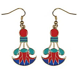 Pewter Cleopatra Lotus Earrings