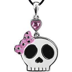 Pewter Pretty Skull Necklace