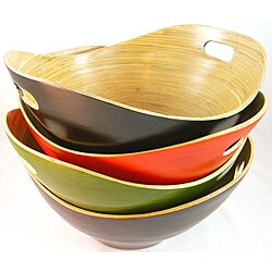 Large Bamboo Serving Bowl with Handles (Vietnam)