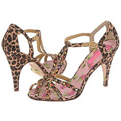 Betsey Johnson Carline Leopard Satin/Stones