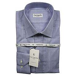 Guy Laroche Men's Blue Plaid Dress Shirt