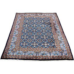 Persian Kashan Navy/ Blue Rug (8'2 x 11'1)