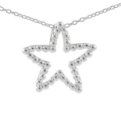 Sterling Silver Open Star Necklace