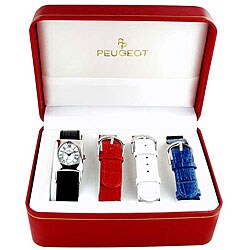 Peugeot Women's Silvertone Slide-thru Watch Set