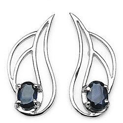 Silver Genuine Sapphire Earrings