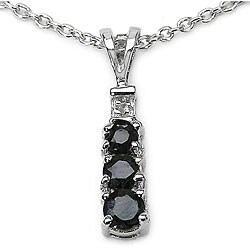 Silver Genuine Sapphire and Topaz Necklace