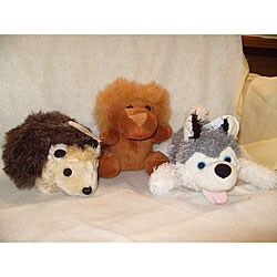 3-piece Hedgehog, Lion and Wolf Dog Toys