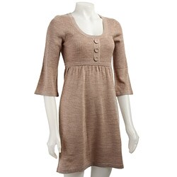 Connected Apparel Women's 3-button Sweater Dress