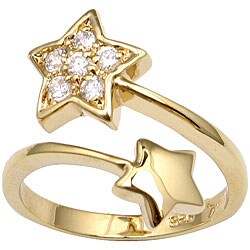14k Gold Overlay Cubic Zirconia Star Ring