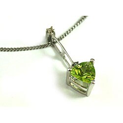 Michael Valitutti 14k Trillion-cut Peridot Diamond Necklace