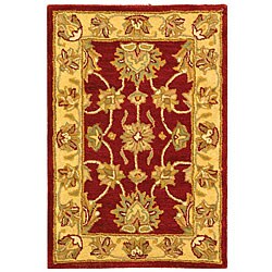 Handmade Heritage Kerman Red/ Gold Wool Rug (2' x 3')