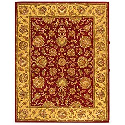 Handmade Heritage Kerman Red/ Gold Wool Rug (7'6 x 9'6)
