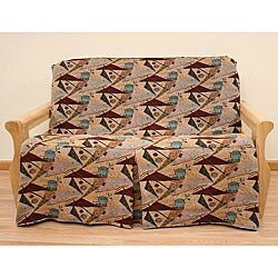 Full-size Mardi Gras Skirted Futon Slipcover 