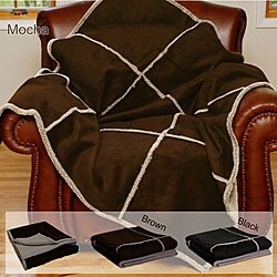 Sherpa Patch Faux Fur Throw 