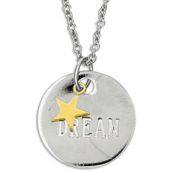 Sterling Silver 'Dream' Medal with Star Charm Necklace