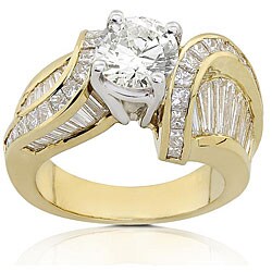 18k Gold 5 1/4ct TDW Round Diamond Ring (K, SI2-SI3)