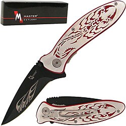 Red Scorpion Handle 7.75-inch Folding Pocket Knife 