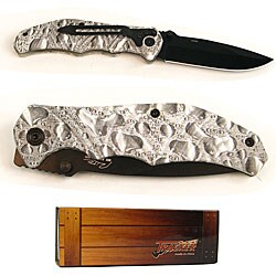Tracker White Camo Pocket Hunting Knife