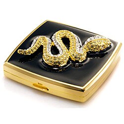 Kenneth Jay Lane Black Two-tone Snake Compact