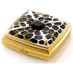 Kenneth Jay Lane Leopard Compact Mirror