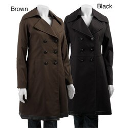 Via Spiga Women's Faux Leather Trim Raincoat