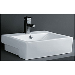 Porcelain Rectangular Bathroom Vessel Sink