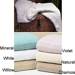 Pointelle Knitted Cotton Twin Blanket