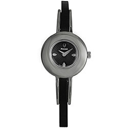 Pulsar Women's Dress Black Leather Strap Watch