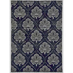 Handmade Wool Opulence Silver Rug (5' x 8')