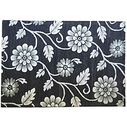Handmade Wool Opulence Black Rug (8' x 11')