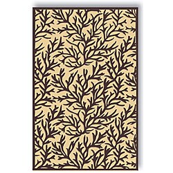 Tufted Coral Reef Black Wool Rug (3'6 x 5'6) 