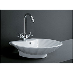 Porcelain Shell-shape Bath Vessel Sink