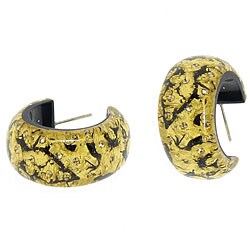 24k Gold Foil Resin Hoop Earrings