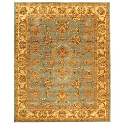 Handmade Heritage Kermansha Blue/ Beige Wool Rug (9'6 x 13'6)