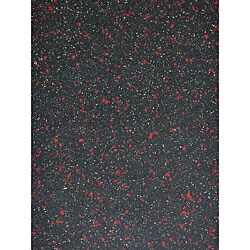 Black/ Red Synthetic Rubber Floor Tiles