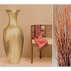 Lacquered Gold Floor Vase and Branches