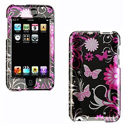 Pink Flower-Butterfly Design Case for iPod Touch 2 