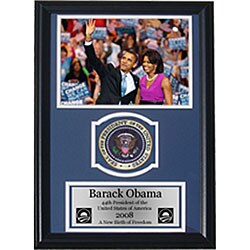 Obama and Michelle 12x18 Framed Print Patch