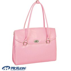 McKlein Pink Geneva Italian Leather Laptop Case